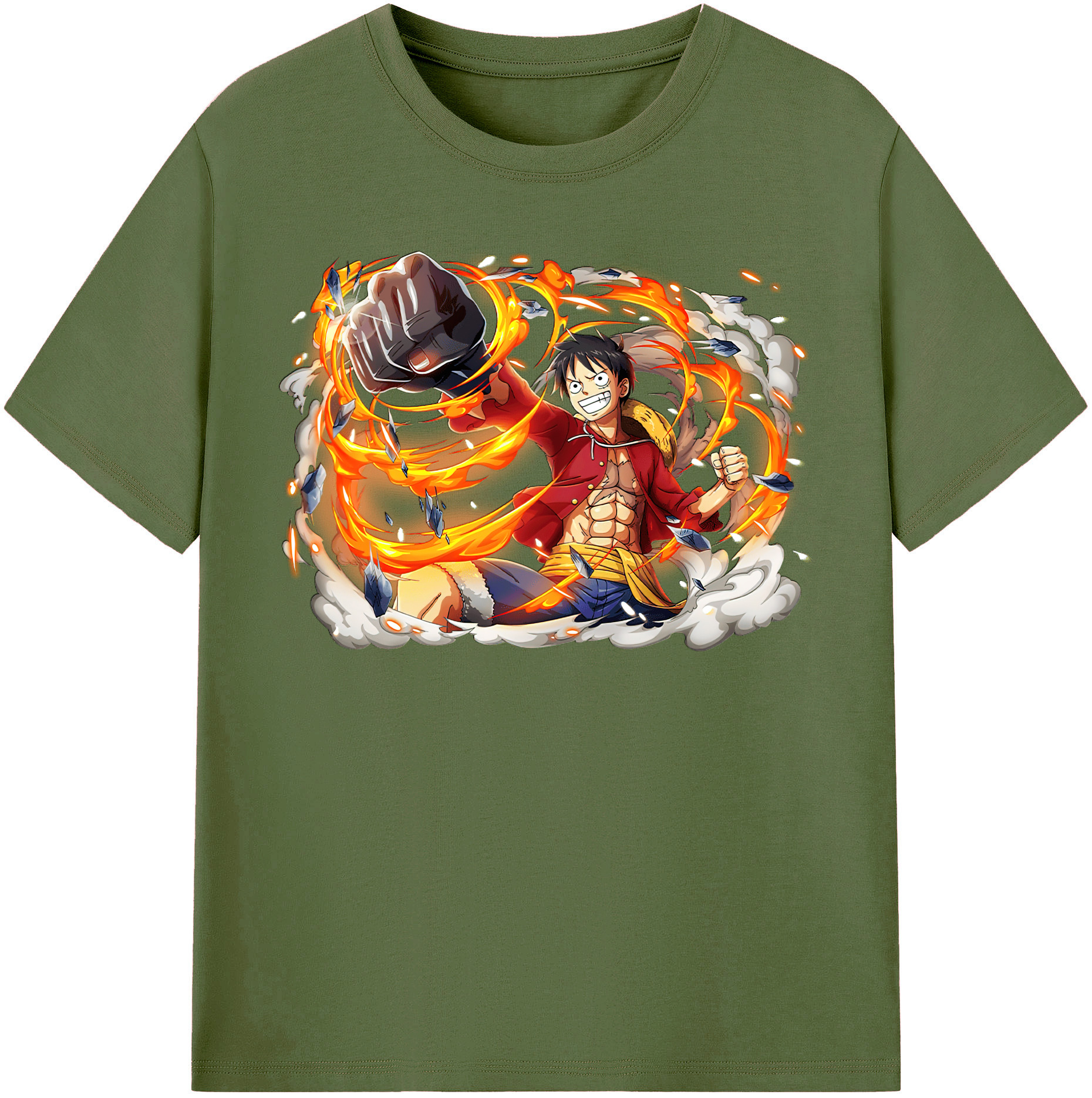 ワンピース モンキー・D・ルフィ ONE PIECE Monkey D. Luffy 綿100％半袖Tシャツ（フロントプリント）